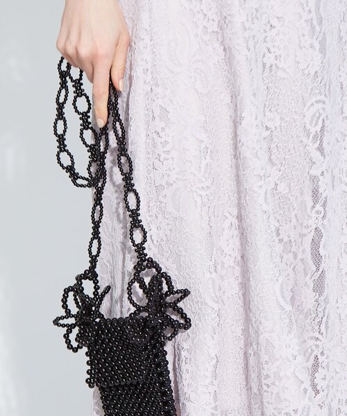 couture brooch(クチュールブローチ)の「◆花柄レース ソフトマーメイドスカート(スカート・レディース・ダークオリーブ/サックスブルー/ライトパープル・40/38/42/36)」の14枚目の写真