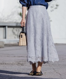 ◆花柄レース　ソフトマーメイドスカート