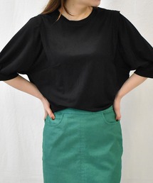 [接触冷感]ボリュームスリーブTシャツ