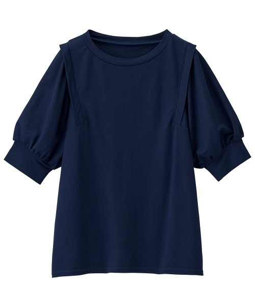 RANAN（ラナン）の「[接触冷感]ボリュームスリーブTシャツ（Tシャツ/カットソー・レディース・イエロー/ブラック/グレー/ネイビー/ブルー・LL/L/M）」の6枚目の写真