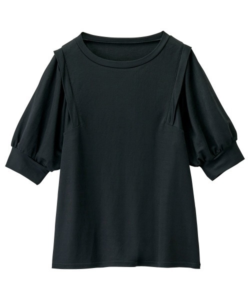 RANAN（ラナン）の「[接触冷感]ボリュームスリーブTシャツ（Tシャツ/カットソー・レディース・イエロー/ブラック/グレー/ネイビー/ブルー・LL/L/M）」の8枚目の写真