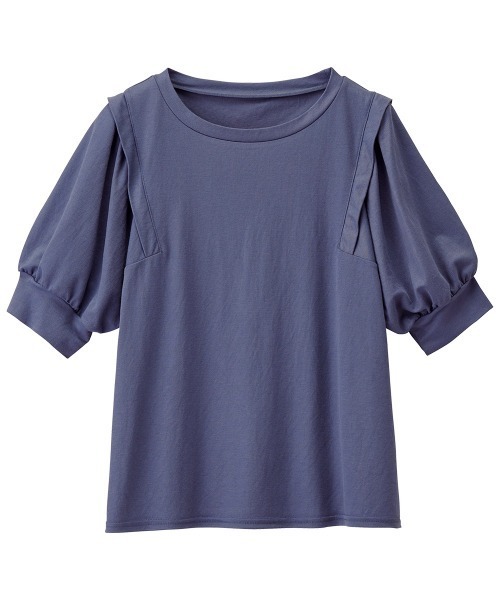 RANAN（ラナン）の「[接触冷感]ボリュームスリーブTシャツ（Tシャツ/カットソー・レディース・イエロー/ブラック/グレー/ネイビー/ブルー・LL/L/M）」の9枚目の写真