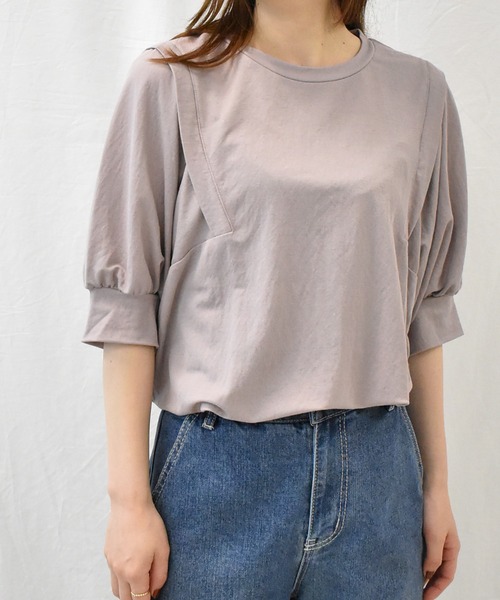 RANAN（ラナン）の「[接触冷感]ボリュームスリーブTシャツ（Tシャツ/カットソー・レディース・イエロー/ブラック/グレー/ネイビー/ブルー・LL/L/M）」の17枚目の写真