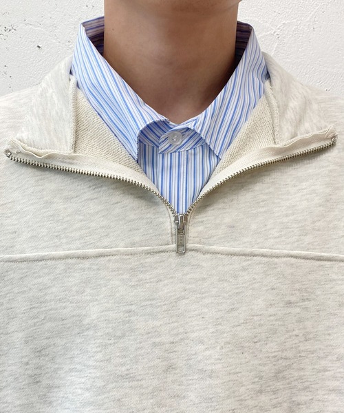 PairPair（ペアペア）の「配色ステッチハーフジッププルオーバー(ユニセックス)（スウェット・レディース・マスタード/オートミール/ブルー系その他・フリー）」の17枚目の写真