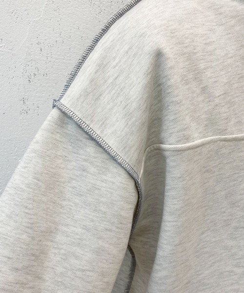 PairPair（ペアペア）の「配色ステッチハーフジッププルオーバー(ユニセックス)（スウェット・レディース・マスタード/オートミール/ブルー系その他・フリー）」の19枚目の写真