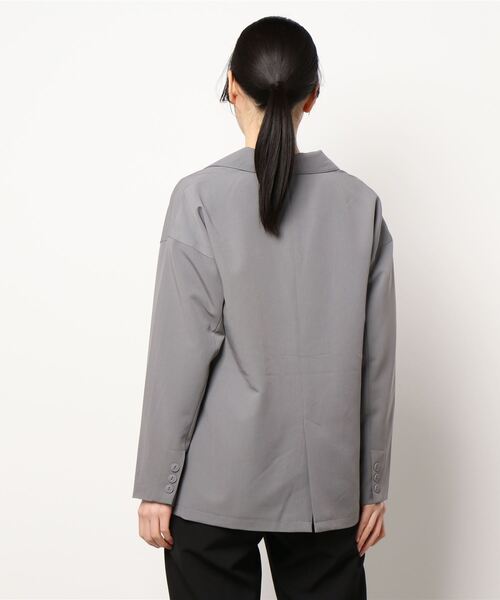 AZUL by moussy(アズールバイマウジー)の「RELAX WIDE JACKET/リラックスワイドジャケット(その他アウター・レディース・ベージュ/グレー・SMALL/MEDIUM)」の3枚目の写真
