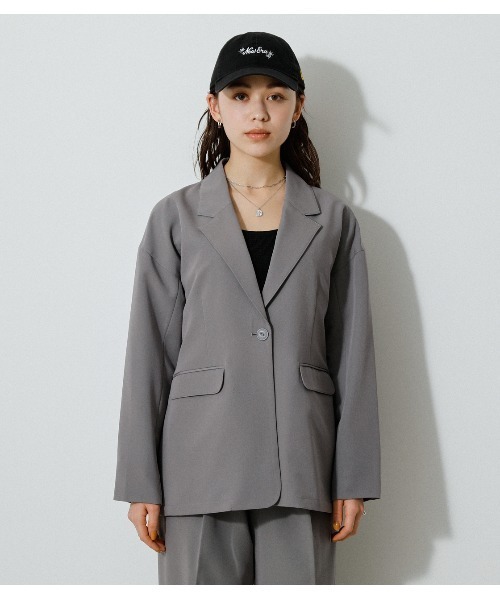 AZUL by moussy(アズールバイマウジー)の「RELAX WIDE JACKET/リラックスワイドジャケット(その他アウター・レディース・ベージュ/グレー・SMALL/MEDIUM)」の9枚目の写真