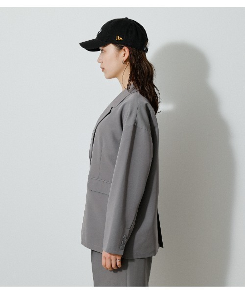 AZUL by moussy(アズールバイマウジー)の「RELAX WIDE JACKET/リラックスワイドジャケット(その他アウター・レディース・ベージュ/グレー・SMALL/MEDIUM)」の10枚目の写真