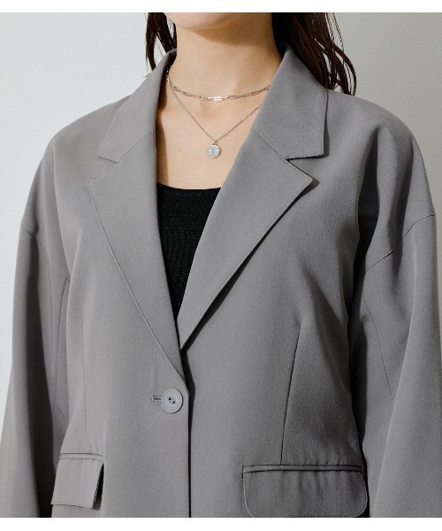 AZUL by moussy(アズールバイマウジー)の「RELAX WIDE JACKET/リラックスワイドジャケット(その他アウター・レディース・ベージュ/グレー・SMALL/MEDIUM)」の12枚目の写真