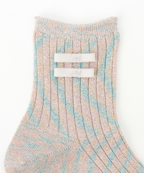 Ray BEAMS（レイビームス）の「Ray BEAMS / ラメ リボン ソックス（ソックス/靴下・レディース・ブラック/ブルー/その他1/レッド・ONE SIZE）」の10枚目の写真