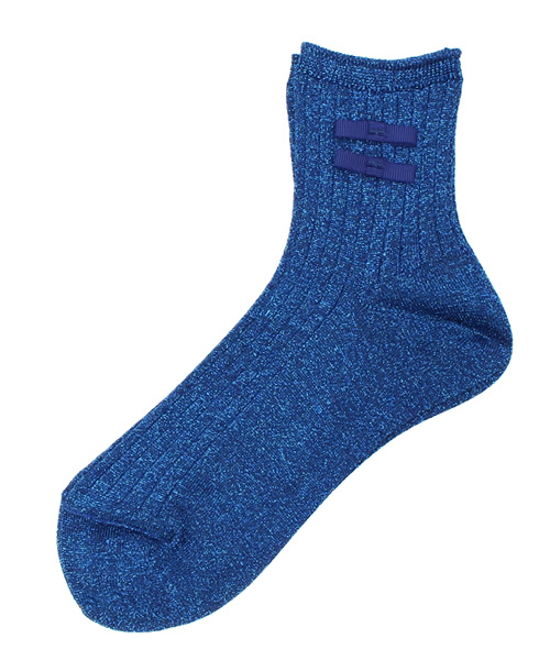 Ray BEAMS（レイビームス）の「Ray BEAMS / ラメ リボン ソックス（ソックス/靴下・レディース・ブラック/ブルー/その他1/レッド・ONE SIZE）」の3枚目の写真
