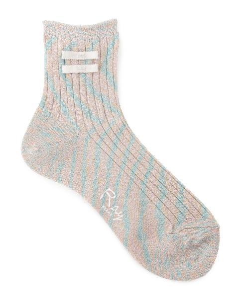 Ray BEAMS（レイビームス）の「Ray BEAMS / ラメ リボン ソックス（ソックス/靴下・レディース・ブラック/ブルー/その他1/レッド・ONE SIZE）」の5枚目の写真