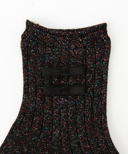 Ray BEAMS（レイビームス）の「Ray BEAMS / ラメ リボン ソックス（ソックス/靴下・レディース・ブラック/ブルー/その他1/レッド・ONE SIZE）」の8枚目の写真