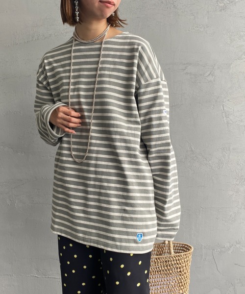 ORCIVAL（オーシバル）の「[ORCIVAL/オーシバル] ビッグシルエット クルーネックロングスリーブTシャツ（Tシャツ/カットソー・レディース・ホワイト/ホワイト系その他/ブラック/ホワイト×ネイビー/グレー系その他/ホワイト系その他2・3/4）」の6枚目の写真