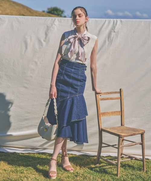 新発売の シフォン切替デニムスカート 人気絶頂 Www Jonakincamps Com