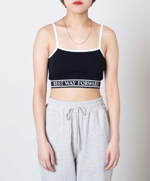 WEGO(ウィゴー)の「WEGO/カップインロゴリブキャミソール(キャミソール・レディース・ホワイト/ブラック・FREE)」の11枚目の写真