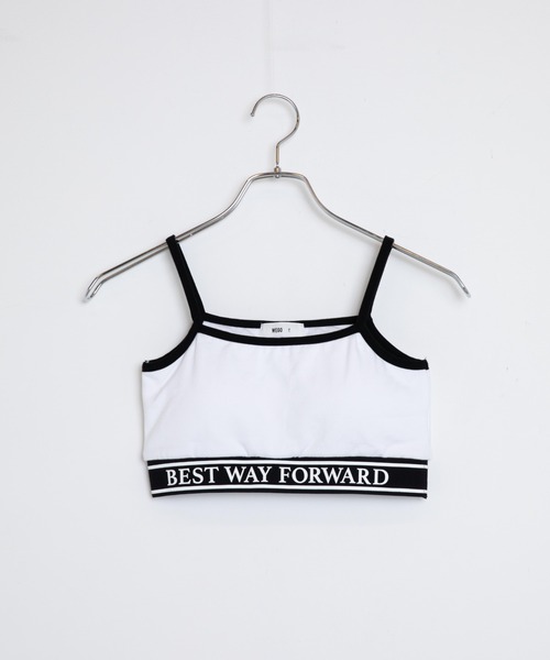 WEGO(ウィゴー)の「WEGO/カップインロゴリブキャミソール(キャミソール・レディース・ホワイト/ブラック・FREE)」の14枚目の写真