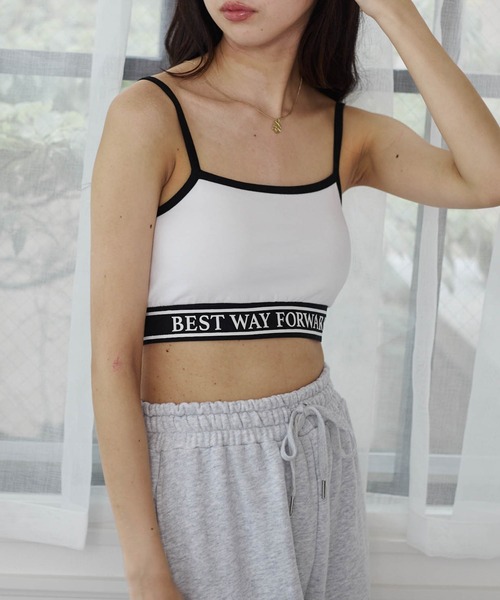 WEGO(ウィゴー)の「WEGO/カップインロゴリブキャミソール(キャミソール・レディース・ホワイト/ブラック・FREE)」の20枚目の写真
