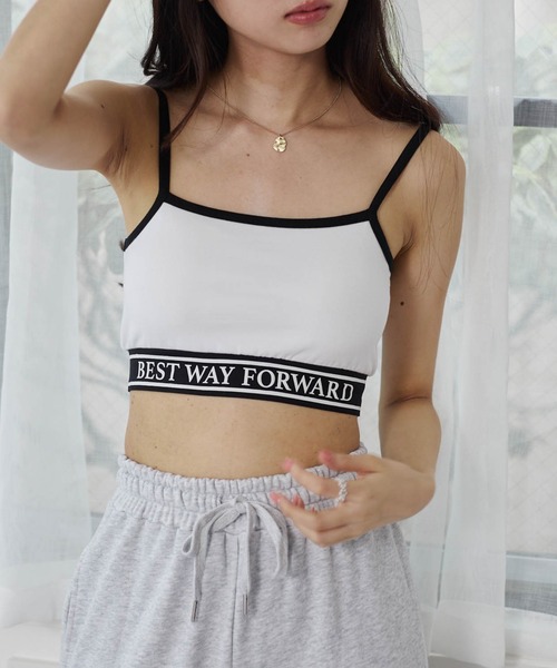 WEGO(ウィゴー)の「WEGO/カップインロゴリブキャミソール(キャミソール・レディース・ホワイト/ブラック・FREE)」の22枚目の写真