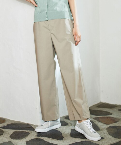 J.PRESS Ladies(J.プレス レディス)の「【洗える】マイクロタイプライターストレッチ セミワイド パンツ(その他パンツ・レディース・ベージュ系/ネイビー系/オレンジ系/スモーキーグリーン系・S/XS/XXS)」の1枚目の写真