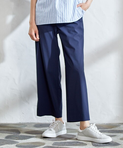 J.PRESS Ladies(J.プレス レディス)の「【洗える】マイクロタイプライターストレッチ セミワイド パンツ(その他パンツ・レディース・ベージュ系/ネイビー系/オレンジ系/スモーキーグリーン系・S/XS/XXS)」の3枚目の写真