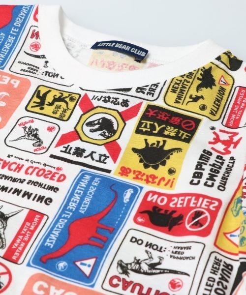 LITTLE BEAR CLUB(リトルベアクラブ)の「ジュラシックワールド標識柄Tシャツ(Tシャツ/カットソー・キッズ・ブラック/ホワイト・100/110/120/130/90)」の4枚目の写真