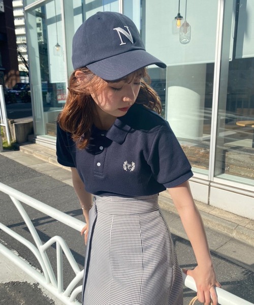 one after another NICE CLAUP（ワンアフターアナザーナイスクラップ）の「ナイスのポロTee（Tシャツ/カットソー・レディース・オフホワイト/ネイビー/ラベンダー・FREE）」の2枚目の写真