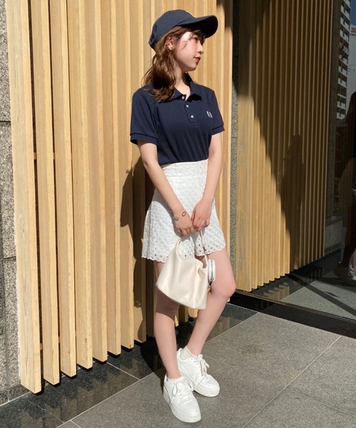 one after another NICE CLAUP（ワンアフターアナザーナイスクラップ）の「ナイスのポロTee（Tシャツ/カットソー・レディース・オフホワイト/ネイビー/ラベンダー・FREE）」の11枚目の写真