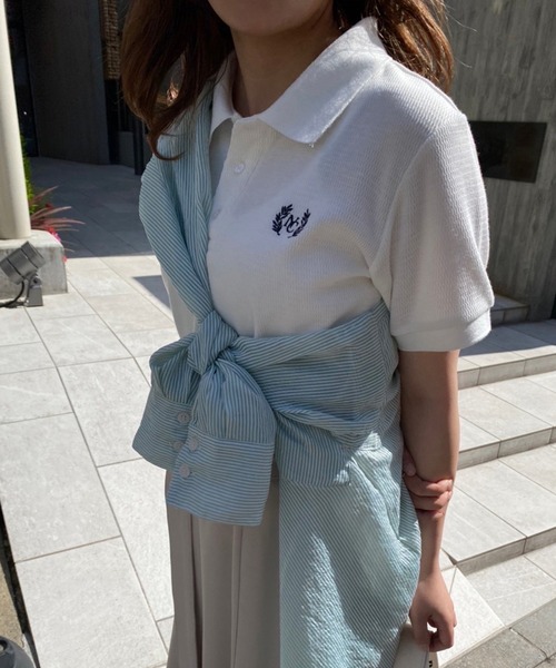 one after another NICE CLAUP（ワンアフターアナザーナイスクラップ）の「ナイスのポロTee（Tシャツ/カットソー・レディース・オフホワイト/ネイビー/ラベンダー・FREE）」の21枚目の写真