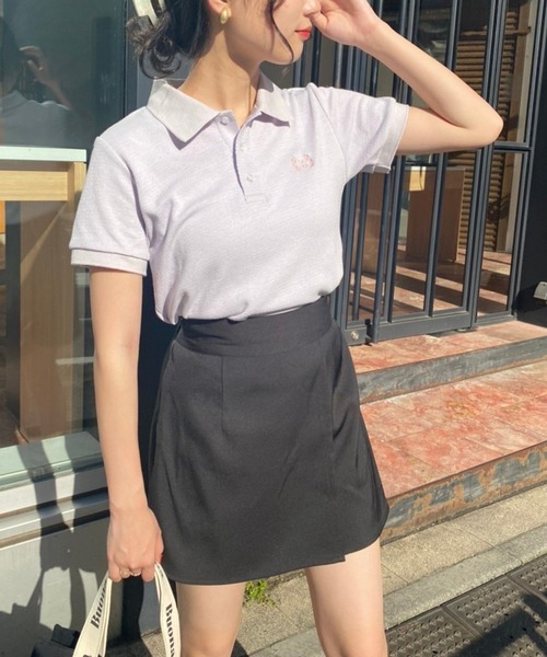 one after another NICE CLAUP（ワンアフターアナザーナイスクラップ）の「ナイスのポロTee（Tシャツ/カットソー・レディース・オフホワイト/ネイビー/ラベンダー・FREE）」の22枚目の写真