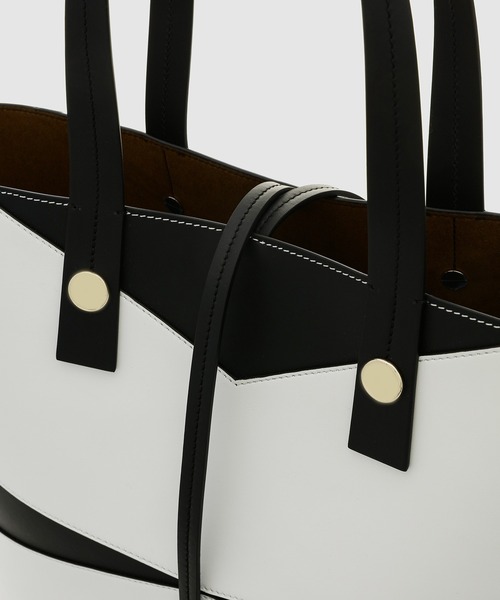 PROENZA SCHOULER(プロエンザ スクーラー)の「Pieced North South Tobo Tote(トートバッグ・レディース・ホワイト×ブラック・ONESIZE)」の5枚目の写真