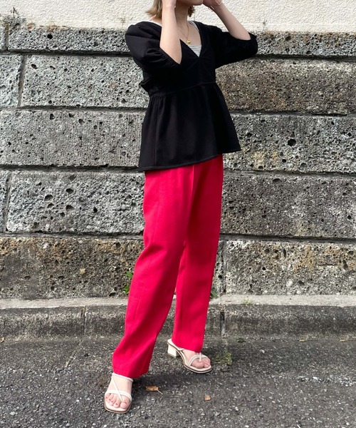 archives（アルシーヴ）の「センタープレスカラーパンツ（スラックス・レディース・ブラック/レッド/ブルー/アイボリー・MEDIUM）」の6枚目の写真