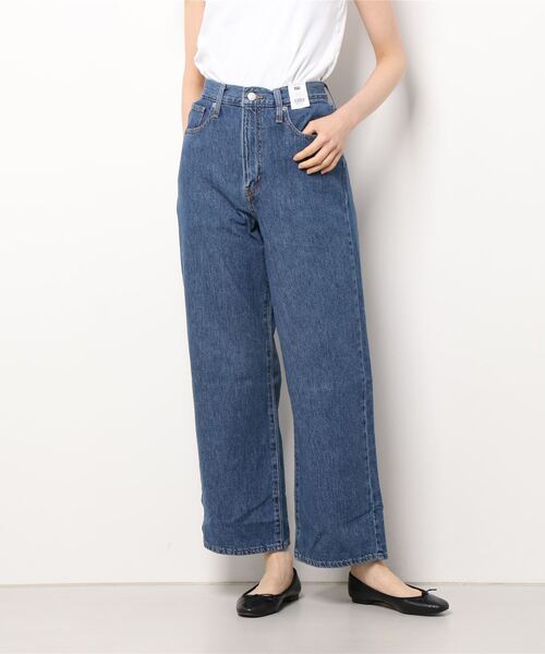 Levi's(リーバイス)の「接触冷感で夏でも快適【Levi's】「COOL」ハイウエストストレートデニムパンツ(デニムパンツ・レディース・ダークインディゴブルー・25inch/26inch/24inch/27inch)」の4枚目の写真