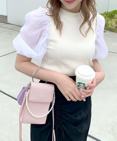 OLIVE des OLIVE（オリーブデオリーブ）の「リング付きスマホショルダー（ショルダーバッグ・レディース・シルバー/ラベンダー/ブラック/オフホワイト・FREE）」の19枚目の写真