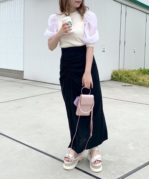 OLIVE des OLIVE（オリーブデオリーブ）の「リング付きスマホショルダー（ショルダーバッグ・レディース・シルバー/ラベンダー/ブラック/オフホワイト・FREE）」の16枚目の写真