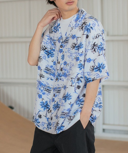 PBLIM（ページボーイリム）の「PAGEBOYLIM/アロハシャツ（シャツ/ブラウス・レディース・ホワイト系その他/ブラック系その他・FREE）」の4枚目の写真