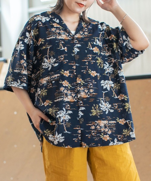 PBLIM（ページボーイリム）の「PAGEBOYLIM/アロハシャツ（シャツ/ブラウス・レディース・ホワイト系その他/ブラック系その他・FREE）」の9枚目の写真