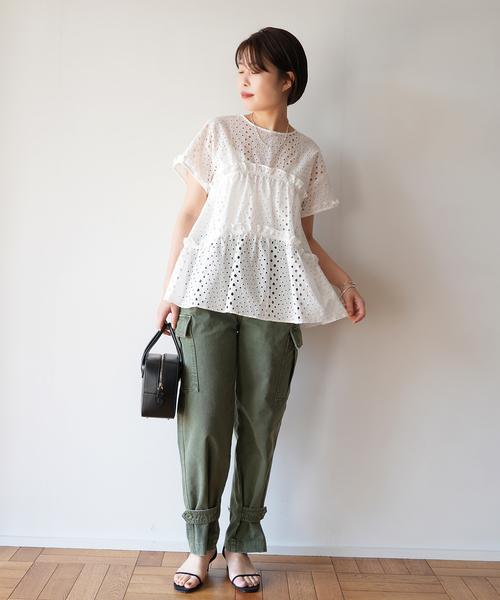 セール】ティアードエンブロイダリーブラウス（シャツ/ブラウス