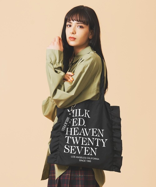 ミルク様専用 プラダ フリルトート ミルクフェド ショルダーバッグ RUFFLE BAG MILKFED. 2way フリル トートバッグ 斜めがけ トート バッグ 鞄 カバン  レディース 通勤 通学 A4 大容量 キャンバス 103222053008 | ｋａｌｕｌｕカルル