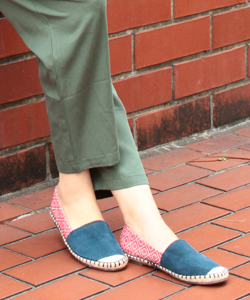 チャイハネ(チャイハネ)の「【チャイハネ】スエード&ジャガード エスパドリーユ(スリッポン・レディース・ブラウン/グリーン/ブルー/カーキ・LARGE/MEDIUM)」の4枚目の写真