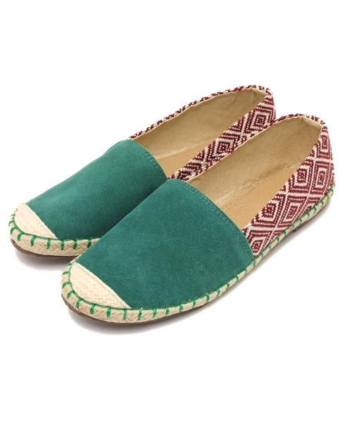 チャイハネ(チャイハネ)の「【チャイハネ】スエード&ジャガード エスパドリーユ(スリッポン・レディース・ブラウン/グリーン/ブルー/カーキ・LARGE/MEDIUM)」の3枚目の写真