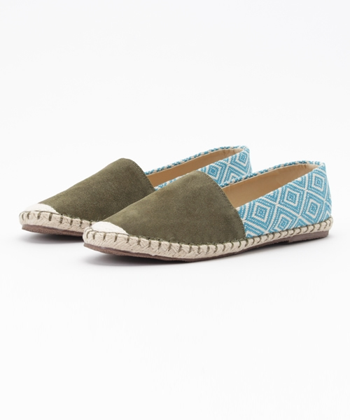 チャイハネ(チャイハネ)の「【チャイハネ】スエード&ジャガード エスパドリーユ(スリッポン・レディース・ブラウン/グリーン/ブルー/カーキ・LARGE/MEDIUM)」の5枚目の写真