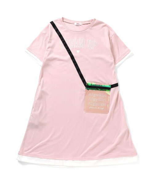 algy（アルジー）の「PVCショルダー風Tワンピ（ワンピース・キッズ・ベージュ/サックスブルー/ピンク・SMALL/MEDIUM/X-SMALL/XX-SMALL）」の3枚目の写真