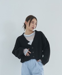 A + TOKYO | ブロークンショートニットカーデ(カーディガン/ボレロ)