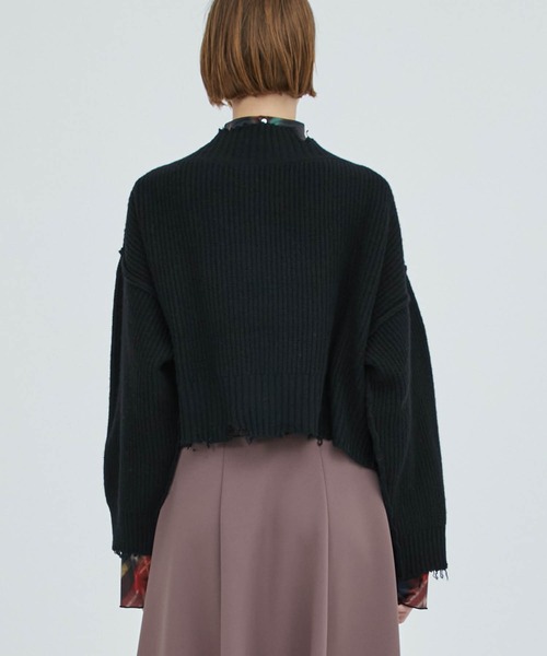 A + TOKYO（エープラストウキョウ）の「ブロークンショートニットカーディガン（カーディガン/ボレロ・レディース・ブラック/レッド/カーキ・FREE）」の12枚目の写真