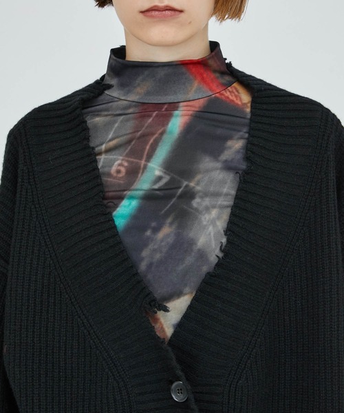 A + TOKYO（エープラストウキョウ）の「ブロークンショートニットカーディガン（カーディガン/ボレロ・レディース・ブラック/レッド/カーキ・FREE）」の8枚目の写真