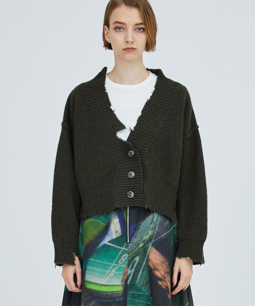 A + TOKYO（エープラストウキョウ）の「ブロークンショートニットカーディガン（カーディガン/ボレロ・レディース・ブラック/レッド/カーキ・FREE）」の18枚目の写真