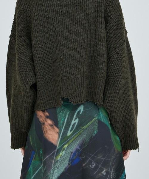 A + TOKYO（エープラストウキョウ）の「ブロークンショートニットカーディガン（カーディガン/ボレロ・レディース・ブラック/レッド/カーキ・FREE）」の14枚目の写真