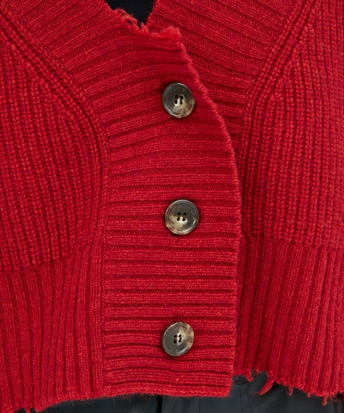 A + TOKYO（エープラストウキョウ）の「ブロークンショートニットカーディガン（カーディガン/ボレロ・レディース・ブラック/レッド/カーキ・FREE）」の11枚目の写真