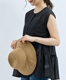 anown | ティアードチュニック　シアーシャツ シア―ブラウス ノースリーブ フレンチ袖 チュニックシャツ ティアード シアー 前後2way きれいめ(シャツ/ブラウス)